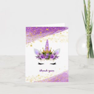 Cartão Nota de Agradecimento para Chás de Bebê do Unicórn