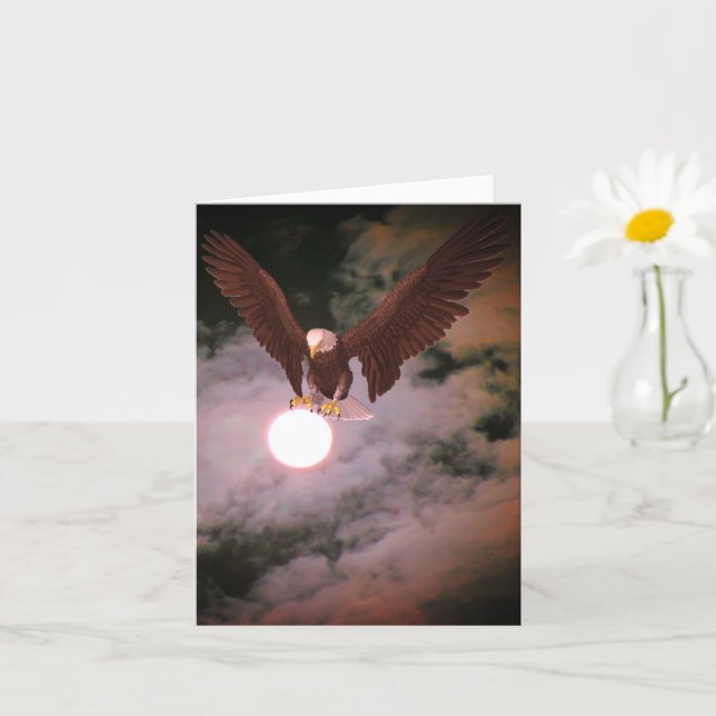 Cartão Nota de Fantasia da Lua Cheia da Águia Careca (Planta pequena)