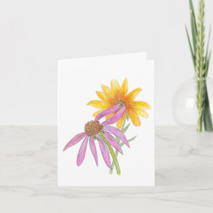 Cartão Nota de Flores Selvagens