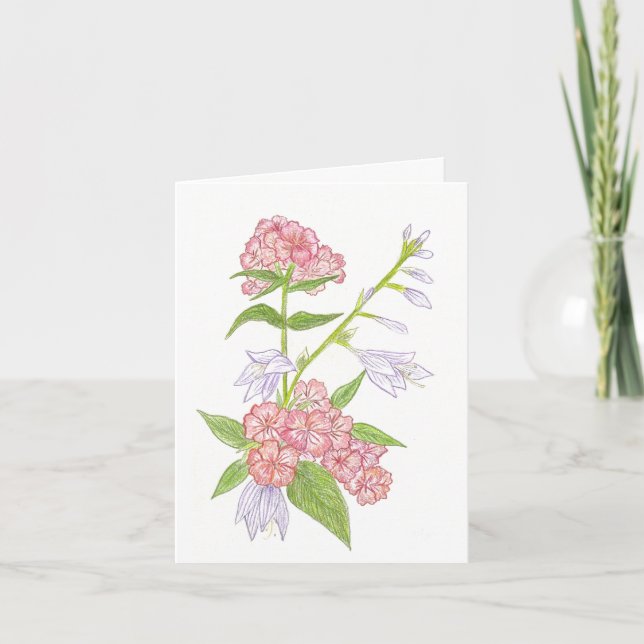 Cartão Nota de Flores Selvagens (Frente)