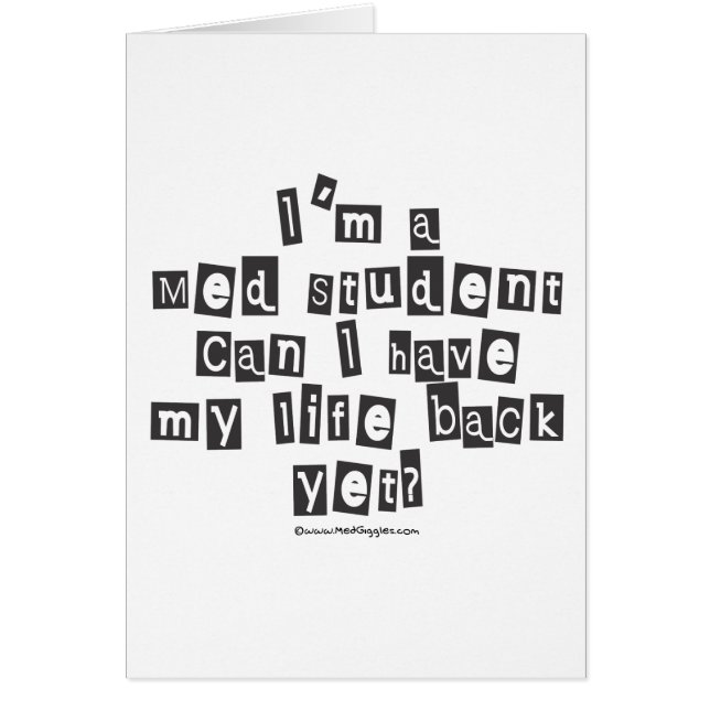 Cartão Nota de resgate do estudante do MED (Frente)