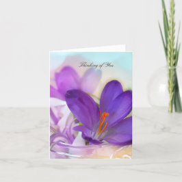 Cartão Nota de Vazio de Crocus Roxo