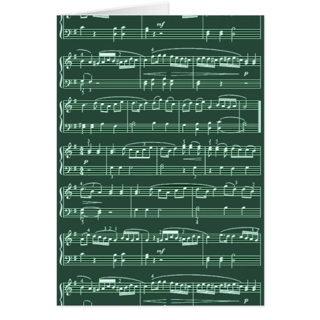 Cartão nota musical com padrão (Frente)