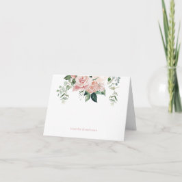 Cartão Nota Personalizada Floral Rosa Elegante