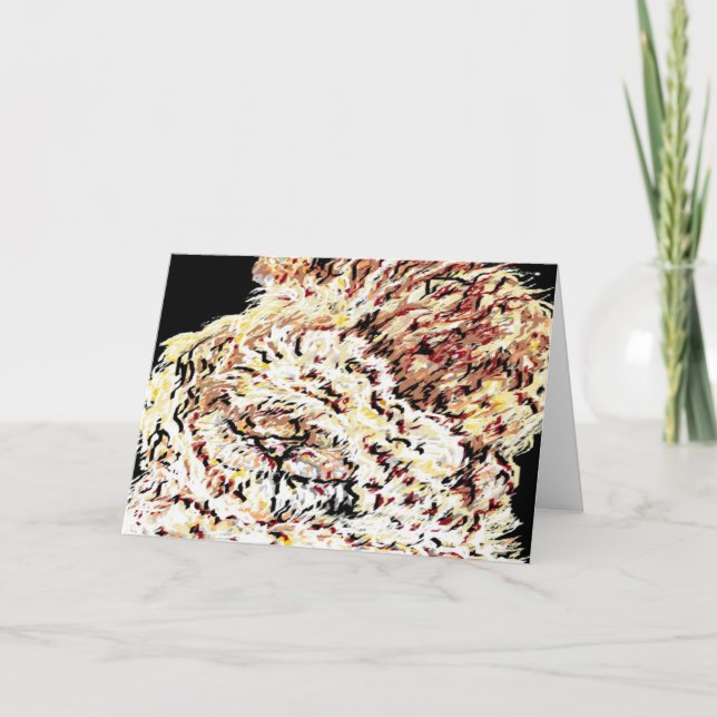 Cartão Nota Vazio Lion Do Dentro Da Placa Em Desmaio (Frente)