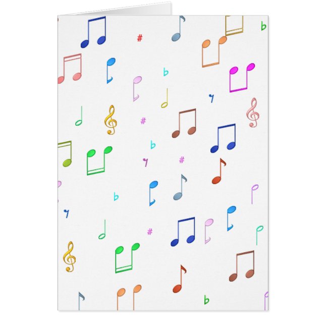 Cartão Notas e símbolos de música (Frente)