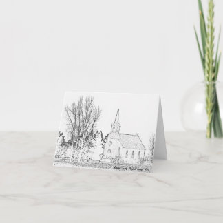 Cartão Note Card B&W  Rindal Church, Marshall County, MN