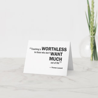 Cartão Note card - 'Coaching is worthless...'