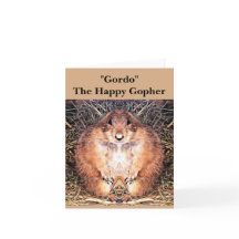 Note Card "Gordo" The Happy Gopher