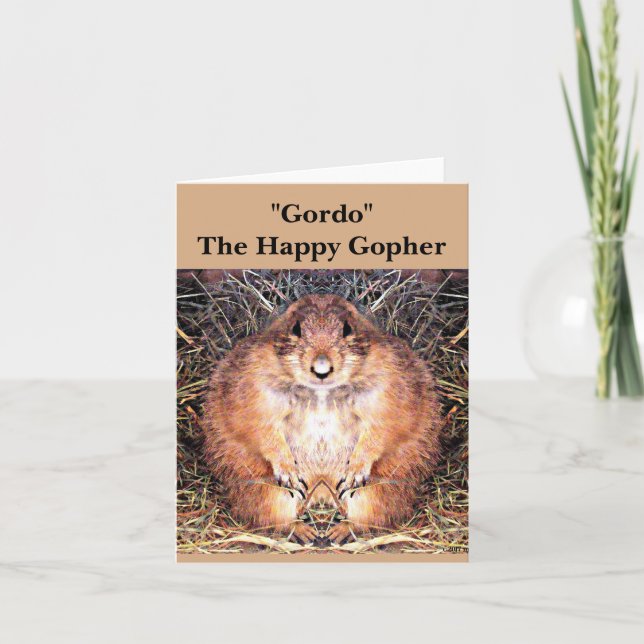 Cartão Note Card "Gordo" The Happy Gopher (Frente)