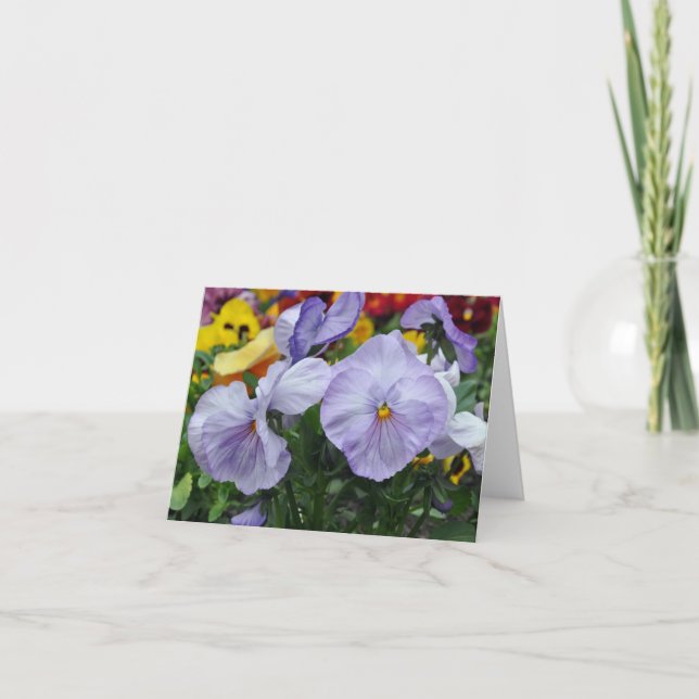 Cartão Note Card: Liliac Pansies (Frente)