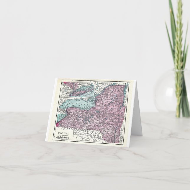 Cartão Note card:  Map of New York, 1921 (Frente)