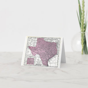 Cartão Note card:  Map of Texas, 1921