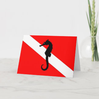 Cartão note card - seahorse dive flag