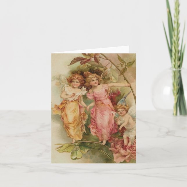 Cartão Note Card - Vintage Fairies (Frente)