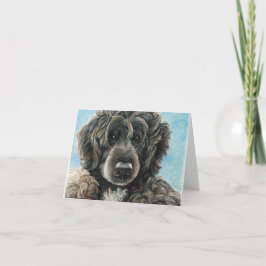 Cartão Noteca de Arte Original do Cão de Água Português