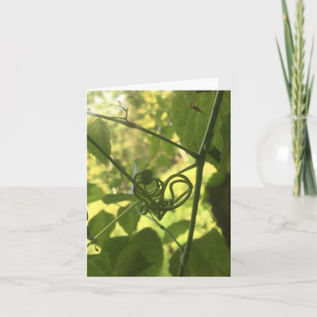 Cartão noteca do coração de videira (Frente)