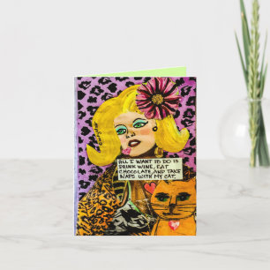 Cartão Notecard-all I want to do is drink wine, eat choco