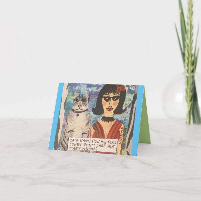 CARTÃO NOTECARD-CATS KNOW HOW WE FEEL (Frente)