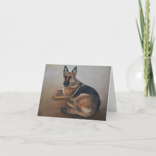 Cartão Notecard de Arte de Cachorro German shepherd