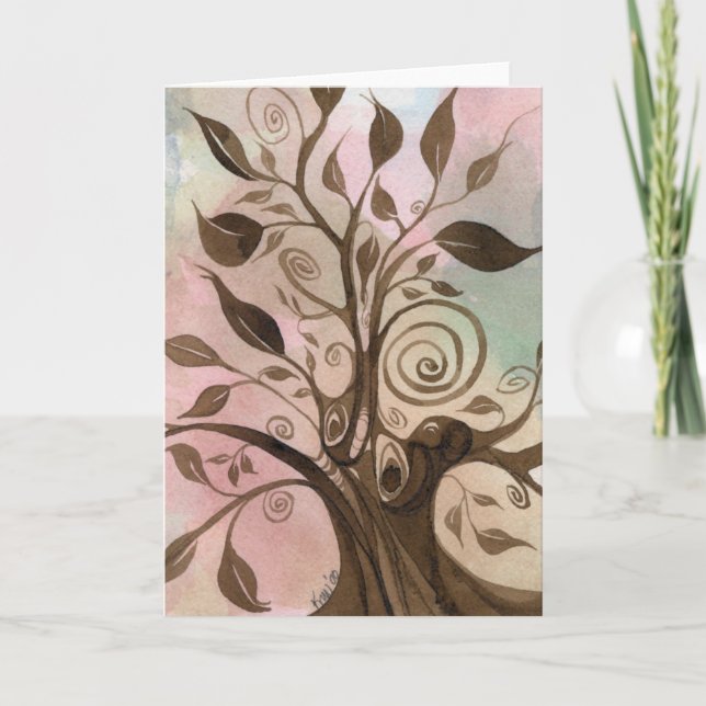 Cartão Notecard de árvore branca (Frente)