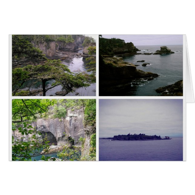 Cartão Notecard de colagem de Cape Flattery (Frente Horizontal)