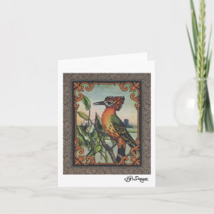 Cartão Notecard de Pássaros de Arte Têxtil
