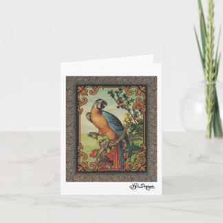 Cartão Notecard de Pássaros de Arte Têxtil