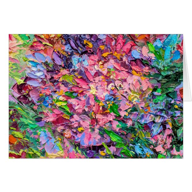 Cartão Notecard de pintura floral (Frente horizontal)
