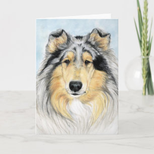 Cartão Notecard de reprodução de arte canina "Collie"