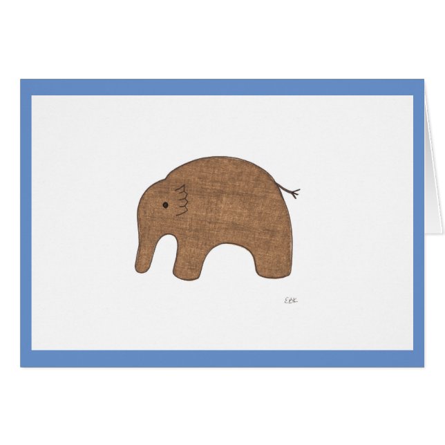 Cartão Notecard de Vazio de Elefante para Bebê Doce (Frente Horizontal)