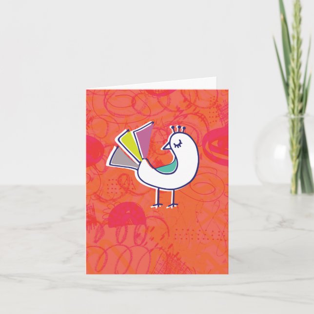Cartão Notecard Doodle Bird (Frente)