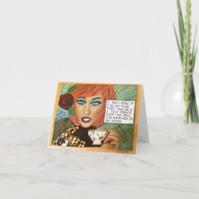 CARTÃO NOTECARD-FREE TIME OR WHAT THE HELL AM I DOING (Frente)