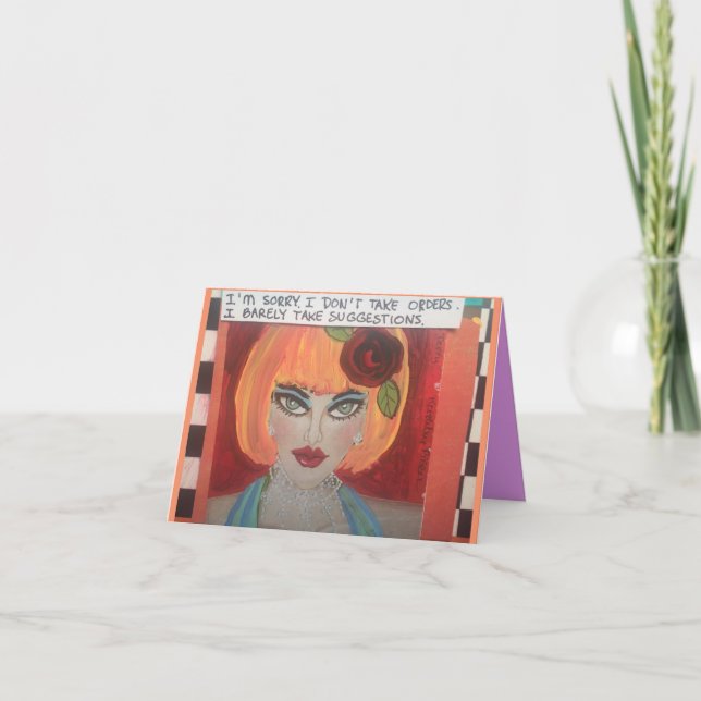 CARTÃO NOTECARD-IM LAMENTO. EU NÃO TOMO ORDENS. (Frente)