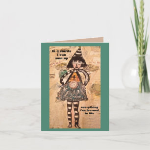 CARTÃO NOTECARD-IN 3 WORDS I CAN SUM UP LIFE