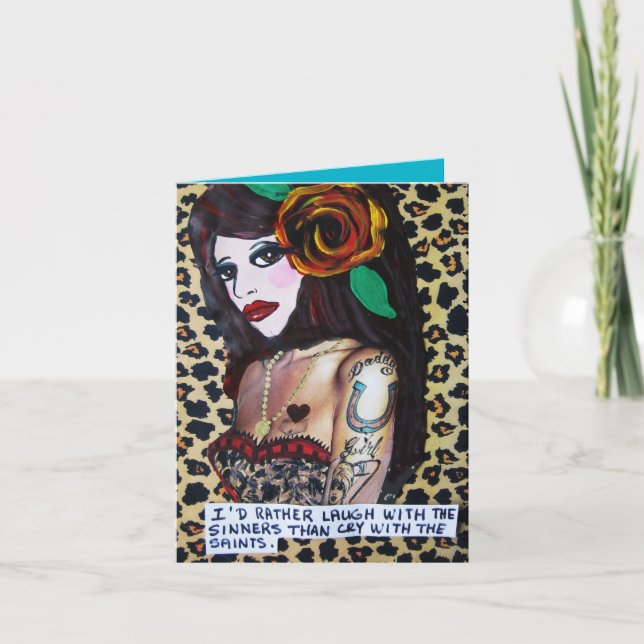 CARTÃO NOTECARD-LAUGH WITH THE SINNERS. (Frente)