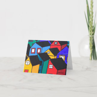 Cartão Notecard: Many Colored Houses
