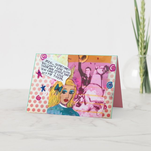 CARTÃO NOTECARD-MEN-SOMETIMES YOU CANT LIVE WITH THEM (Frente)