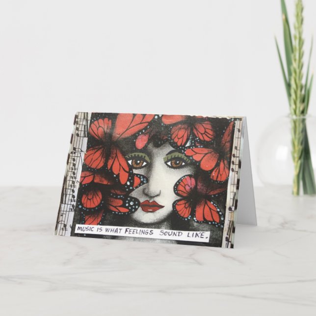 CARTÃO NOTECARD-MUSIC É O QUE OS SENTIMENTOS SOAM COMO (Frente)