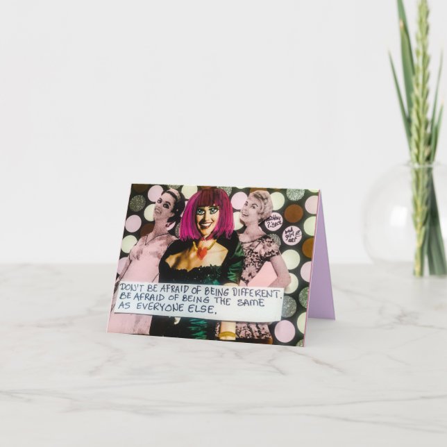 Cartão Notecard não tenha medo de ser diferente. (Frente)