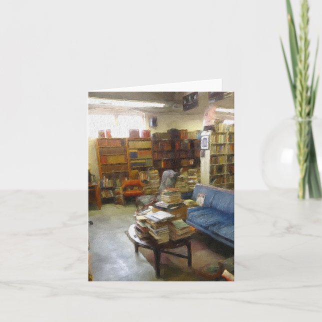 Cartão Notecard: Nas livrarias usadas (Frente)