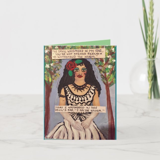 Cartão Notecard... o diabo sussurrou no meu ouvido. (Frente)