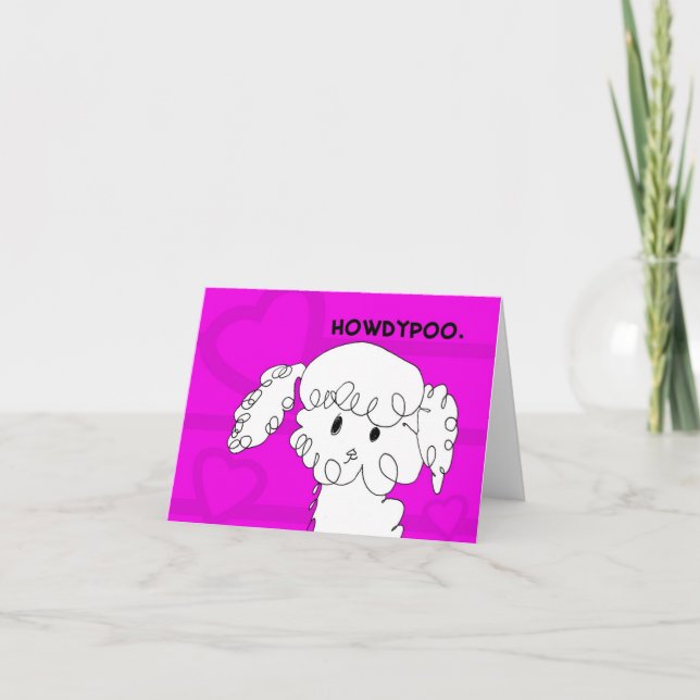 Cartão Notecard Poodle Adorável (Frente)