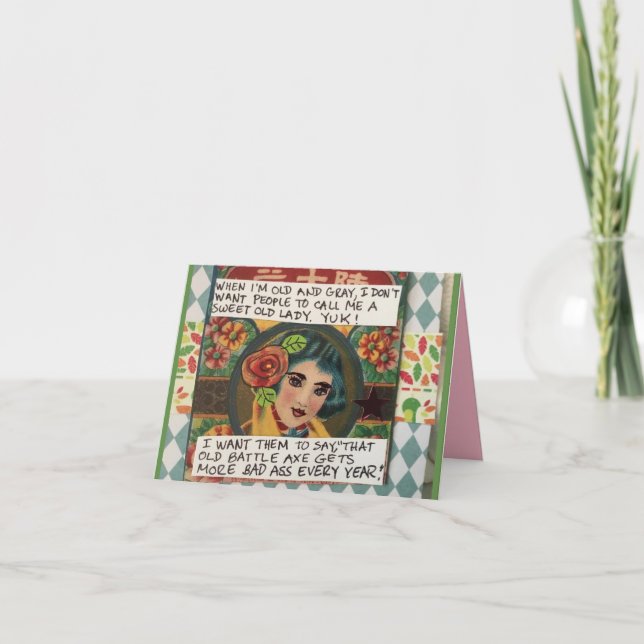 Cartão Notecard-Quando eu sou velho e cinza eu não quero  (Frente)