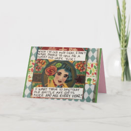 Cartão Notecard-Quando eu sou velho e cinza eu não quero 