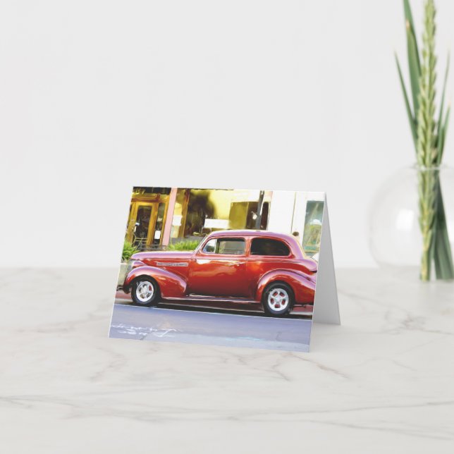 Cartão Notecard Red Car Clássico (Frente)
