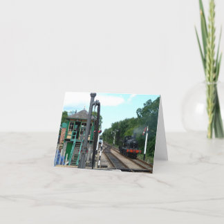 Cartão Notecard: Steam Train and Signal Box