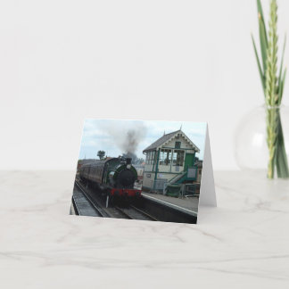 Cartão Notecard: Steam Train and Signal Box