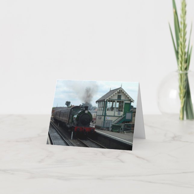 Cartão Notecard: Steam Train and Signal Box (Frente)