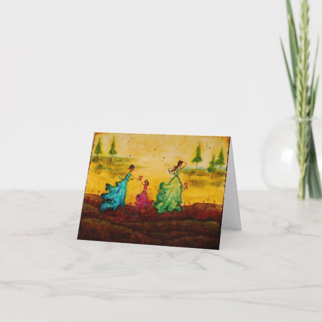 Cartão Notecard vazio com trabalhos de arte por Marabeth (Frente)